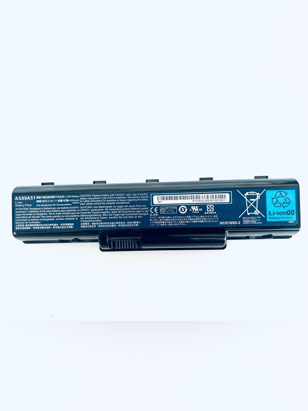 Acer AS09A1 Laptop Battery 10.8V 4400mAh 48Wh Pack - Black Replacement Battery